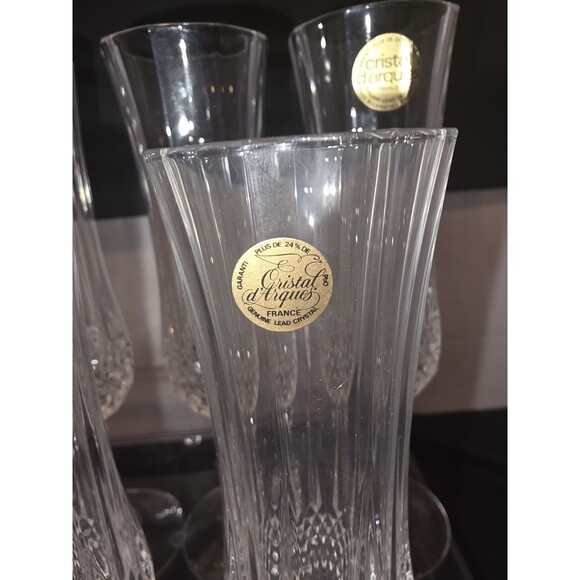 Vintage Cristal d\'Arques Longchamp Champagne Flutes - Set of 7 (6 + 1 Bonus)...